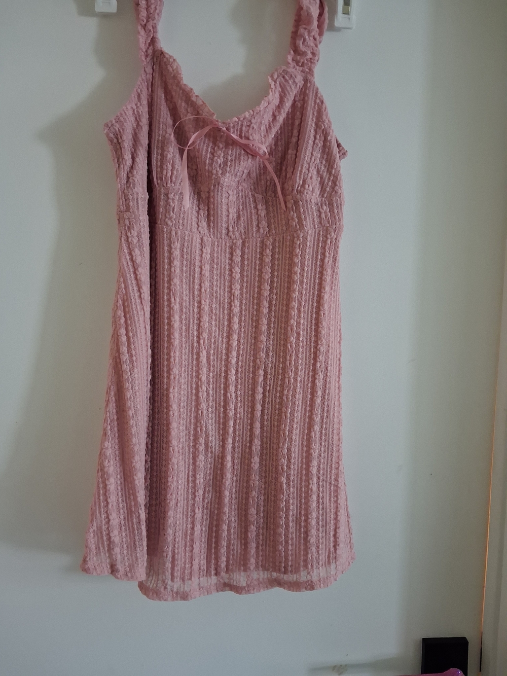 No Boundaries Dusty Pink Lace-Textured Sleeveless A-Line Dress
